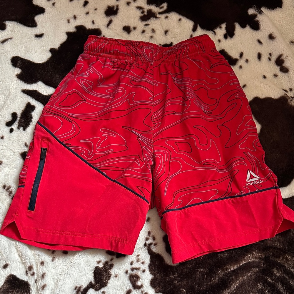Reebok Kids Red Patterned Shorts
